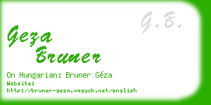 geza bruner business card