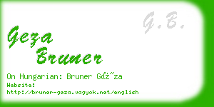 geza bruner business card